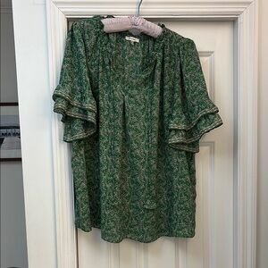 Green Floral Women's Top